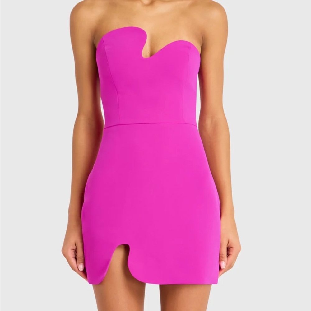 Amanda Uprichard Pink Asymmetrical Bodycon Dress